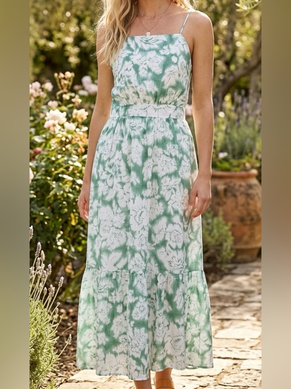 NEW Forest Green Floral Halter Maxi Dress - Picture 1 of 8